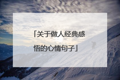 关于做人经典感悟的心情句子