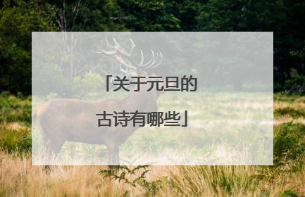 关于元旦的古诗有哪些