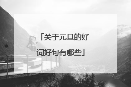 关于元旦的好词好句有哪些