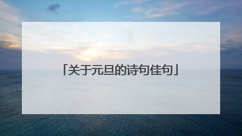 关于元旦的诗句佳句