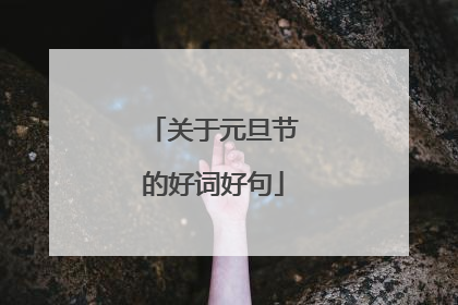 关于元旦节的好词好句