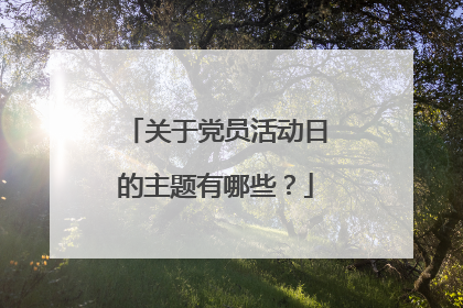 关于党员活动日的主题有哪些？