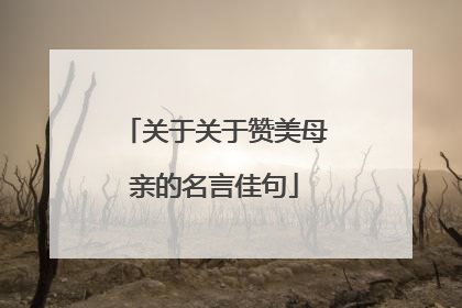 关于关于赞美母亲的名言佳句