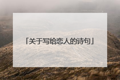 关于写给恋人的诗句
