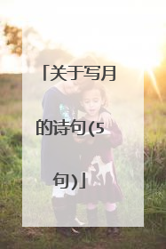 关于写月的诗句(5句)