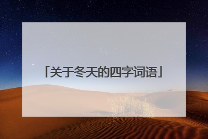关于冬天的四字词语