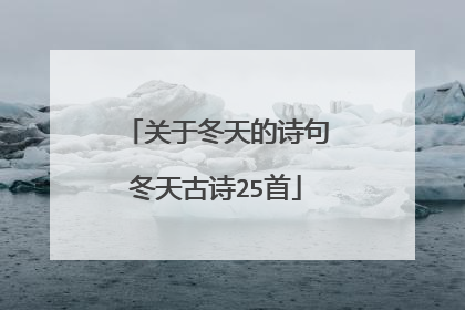 关于冬天的诗句冬天古诗25首