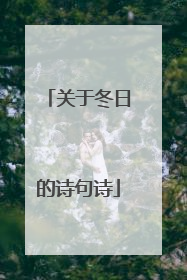 关于冬日的诗句诗