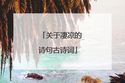 关于凄凉的诗句古诗词