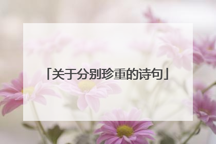 关于分别珍重的诗句