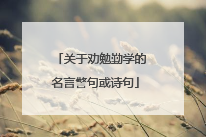 关于劝勉勤学的名言警句或诗句