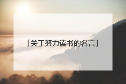 关于努力读书的名言