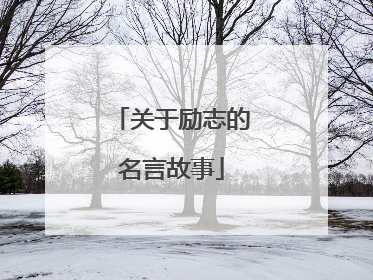 关于励志的名言故事