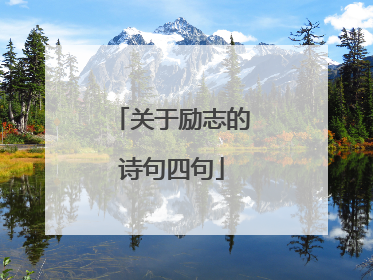 关于励志的诗句四句