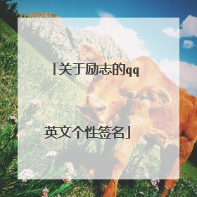 关于励志的qq英文个性签名