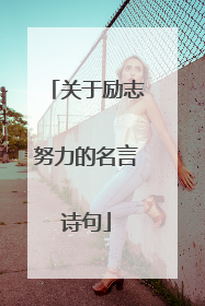 关于励志努力的名言诗句