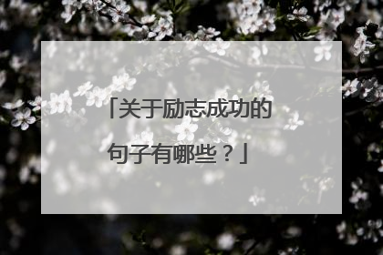关于励志成功的句子有哪些？