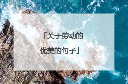 关于劳动的优美的句子