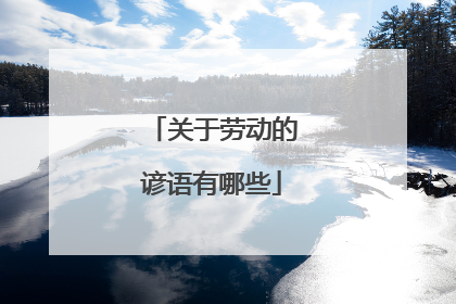 关于劳动的谚语有哪些