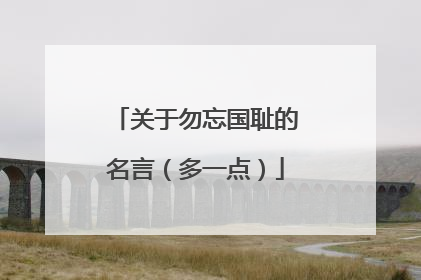 关于勿忘国耻的名言（多一点）