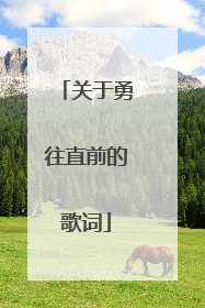 关于勇往直前的歌词