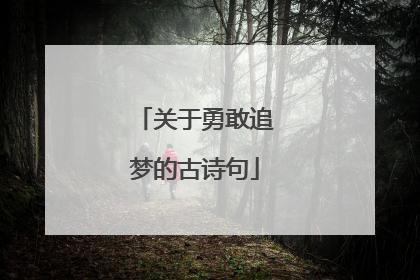关于勇敢追梦的古诗句