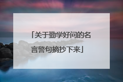 关于勤学好问的名言警句摘抄下来