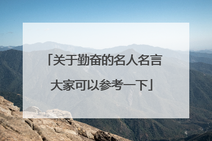 关于勤奋的名人名言 大家可以参考一下