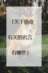 关于勤奋有关的名言有哪些