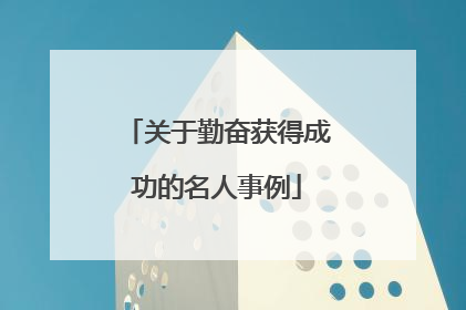 关于勤奋获得成功的名人事例