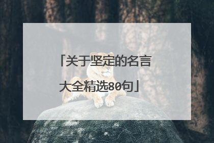 关于坚定的名言大全精选80句