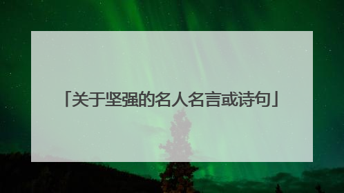 关于坚强的名人名言或诗句