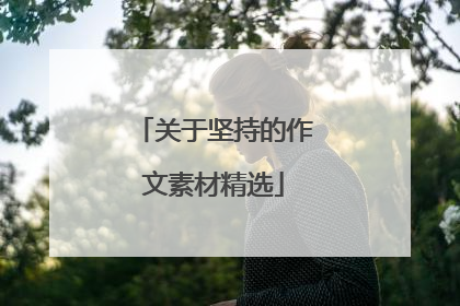 关于坚持的作文素材精选