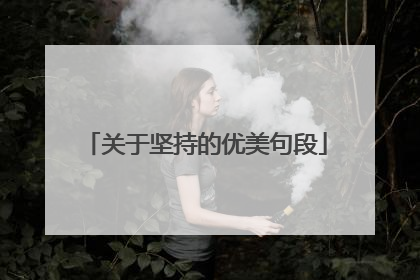 关于坚持的优美句段