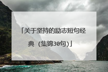 关于坚持的励志短句经典 (集锦30句)