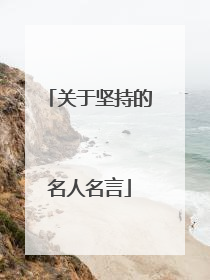 关于坚持的名人名言