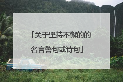 关于坚持不懈的的名言警句或诗句