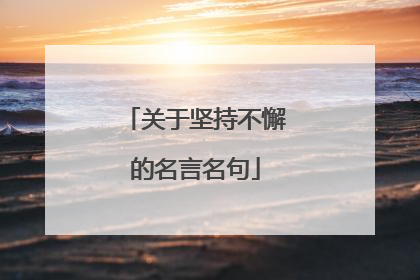 关于坚持不懈的名言名句
