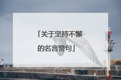 关于坚持不懈的名言警句