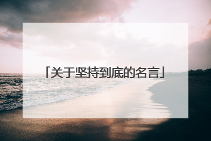 关于坚持到底的名言