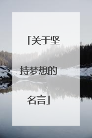 关于坚持梦想的名言