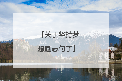 关于坚持梦想励志句子