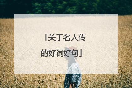 关于名人传的好词好句