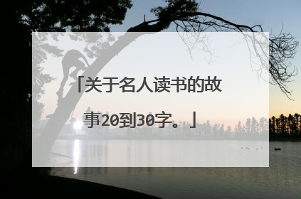 关于名人读书的故事20到30字。