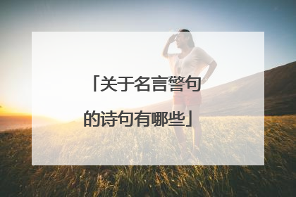 关于名言警句的诗句有哪些