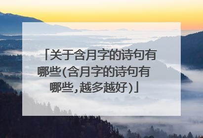 关于含月字的诗句有哪些(含月字的诗句有哪些,越多越好)