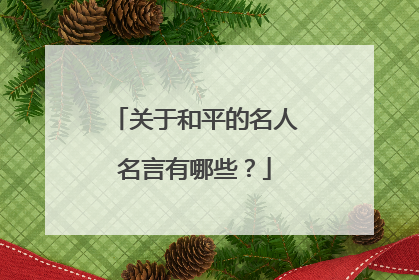 关于和平的名人名言有哪些？