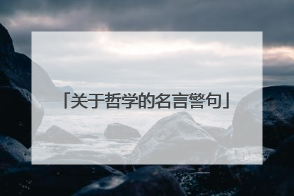 关于哲学的名言警句