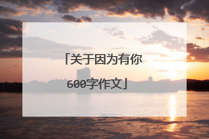 关于因为有你600字作文