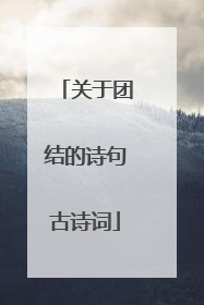 关于团结的诗句古诗词